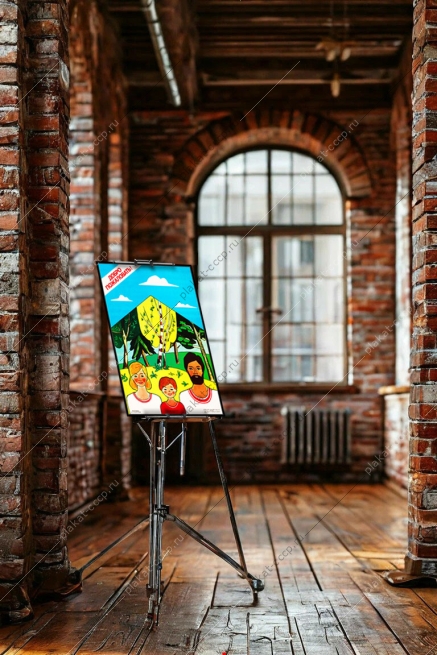 Оригинальный плакат СССР семейный туризм дружная семья родители