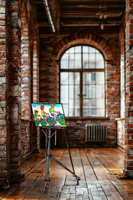 Оригинальный плакат СССР семейный туризм всей семьей на природу для здоровья