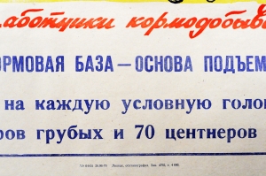 Работники кормодобывающих бригад Прочная кормовая база - основа подьема животноводства 1970 год