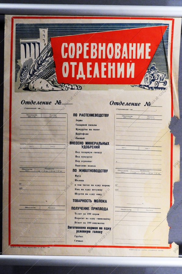 Советский плакат СССР - Соревнование отделений, 1965 год