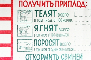 Советский плакат СССР - 'За что борется наш колхоз в 1956 году'