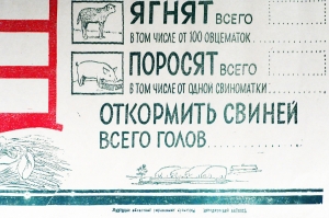 Советский плакат СССР - 'За что борется наш колхоз в 1956 году'