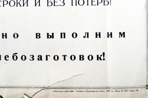 Плакат СССР (серия 50 лет советской власти) Труженики сельского хозяйства Уберем урожаи в минимально сжатые сроки и без потерь 1967 год