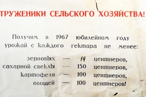 Плакат СССР (серия 50 лет советской власти) Труженики сельского хозяйства 1967 год