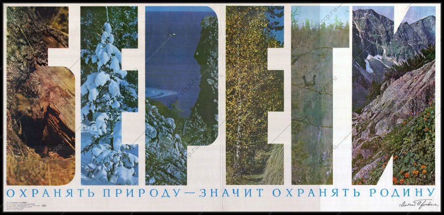 Оригинальный плакат СССР защита природы экологии окружающей среды  1976