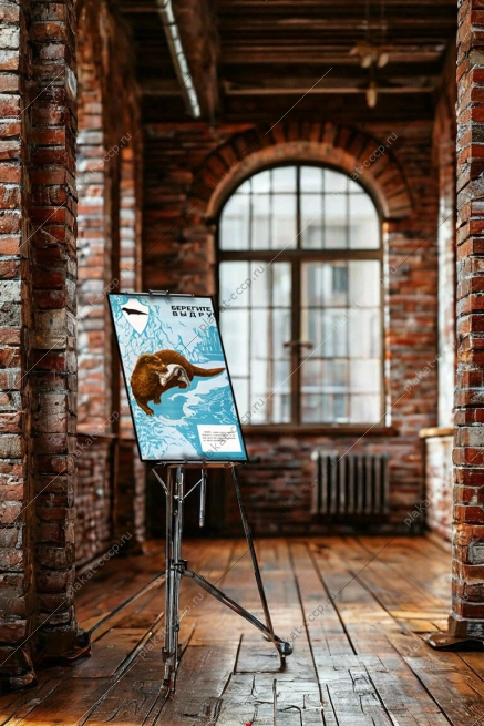 Оригинальный плакат СССР берегите выдру