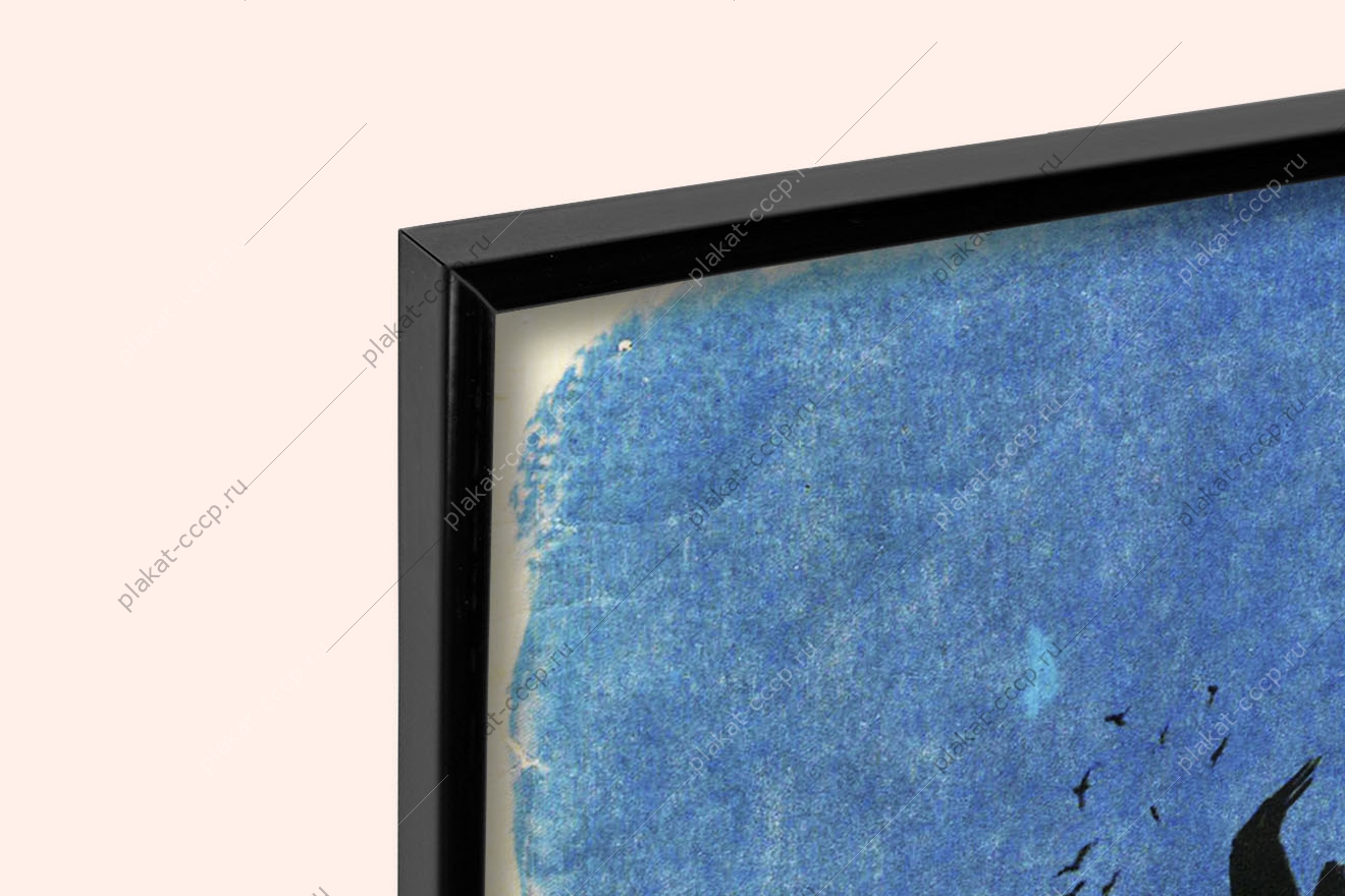 Оригинальный плакат СССР скворцы природа