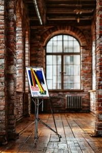 Оригинальный плакат СССР производство ткани легкая промышленность ткань космос луна