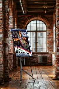 Оригинальный плакат СССР космические исследования схема передачи информации из космоса