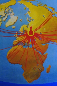 Оригинальный плакат СССР космос Аэрофлот ИЛ 62 1963