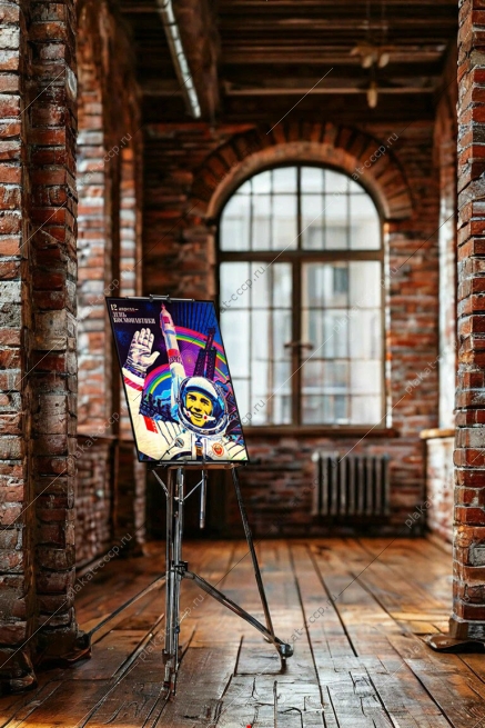 Оригинальный плакат СССР космос день космонавтики 12 апреля художник В Фекляев 1984