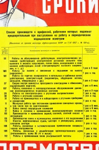 Оригинальный плакат СССР медосмотр на производстве