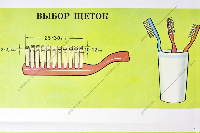 Оригинальный плакат СССР гигиена полости рта стоматолог медицина