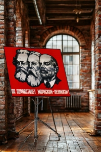 Оригинальный советский плакат марксизм ленинизм Маркс Энгельс Ленин