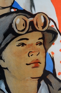 Оригинальный советский плакат с текстом песни - Смелых людей земля, С.Дмитриева, 1961 год