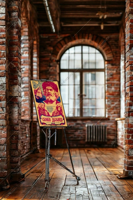 ФОригинальный плакат СССР Семен Дежнев освоение Севера