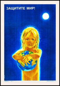 Оригинальный плакат СССР защитите мир дети