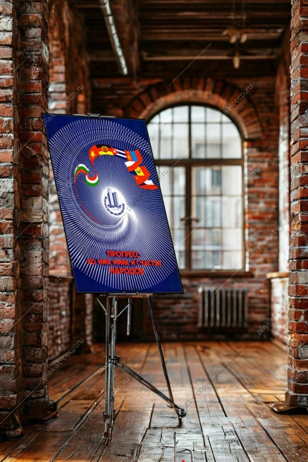 Оригинальный плакат СССР прогресс во имя мира и счастья народов