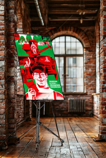 Оригинальный плакат СССР живешь на селе овладевай техникой профессия профориентация