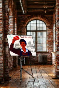 Оригинальный плакат СССР я в рабочие пойду пусть меня научат профориентация молодежь