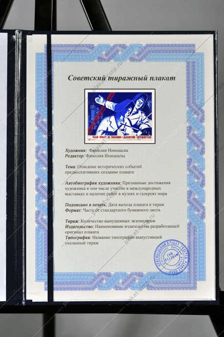 Оригинальный плакат СССР наш опыт и знания десятой пятилетке молодежь промышленность стройка пятилетка