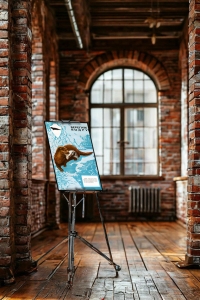 Оригинальный советский плакат СССР берегите выдру