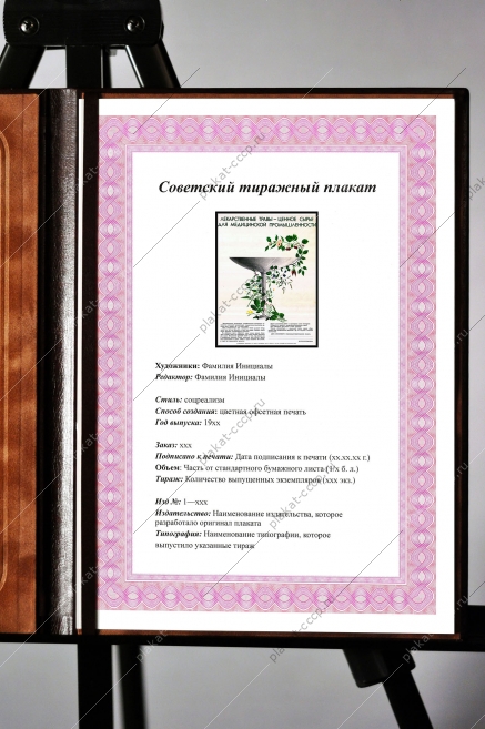 Оригинальный плакат СССР фармацевтика лекарственные травы аптека медицина