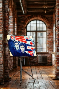 Оригинальный плакат СССР комсомольский прожектор ярче свети комсомол ВЛКСМ