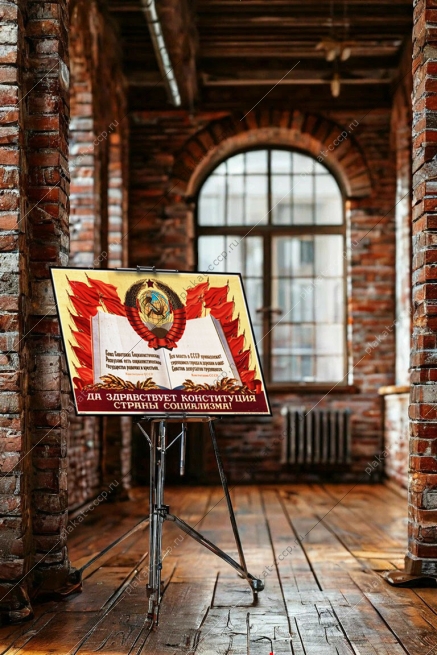 ФотографиОригинальный плакат СССР да здравствует Конституция страны социализма основной закон СССР