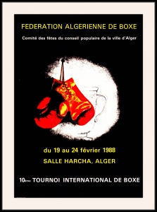 Оригинальный плакат СССР бокс 10 международный турнир по боксу Алжир 1988