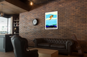 Оригинальный плакат СССр прыжки в воду плавание