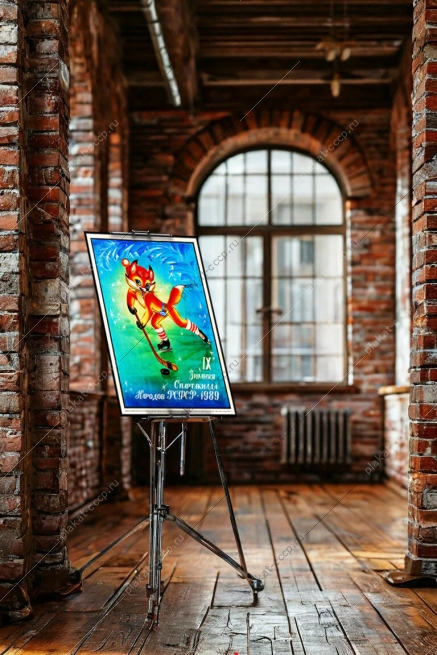 Оригинальный советский плакат СССР зимняя спартакиада