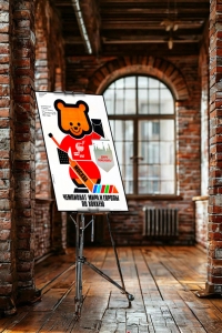 Оригинальный плакат СССР хоккей Чемпионат Мира и Европы по хоккею Москва 1986