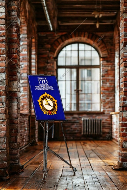 Оригинальный плакат СССР значок ГТО символ физического совершенства