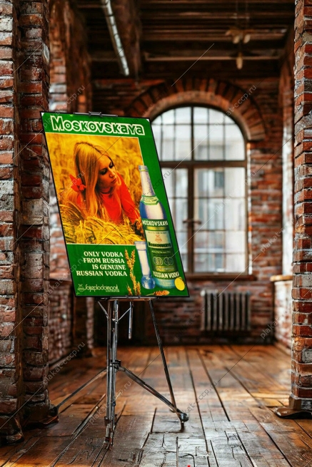 Оригинальный советский плакат водка Московская реклама СССР