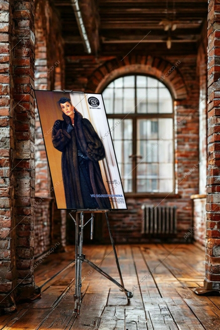 Оригинальный советский плакат Союзпушнина фабрика меховых изделий Соболь