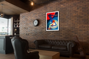 Оригинальный советский плакат Московский цирк на сцене воздушная акробатика