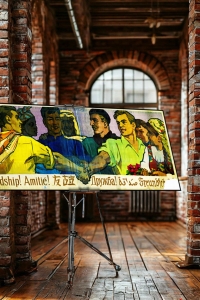 Оригинальный советский плакат дружба СССР с союзниками