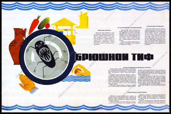 Оригинальный плакат СССР брюшной тиф
