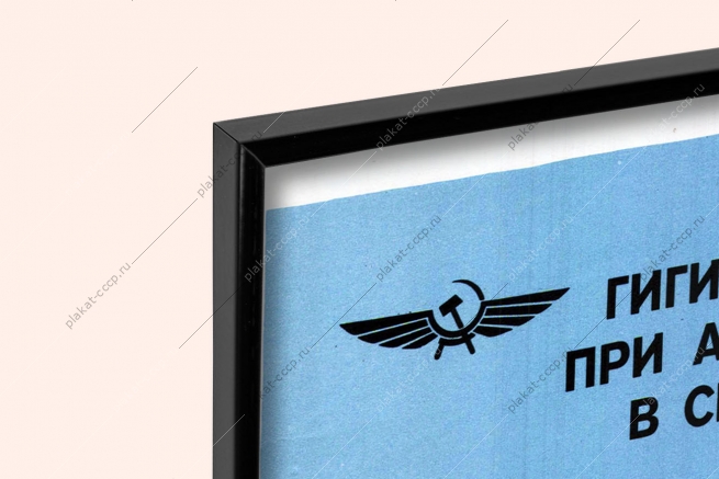 Оригинальный плакат СССР гигиена и охрана труда при авиационных работах в сельском хозяйстве