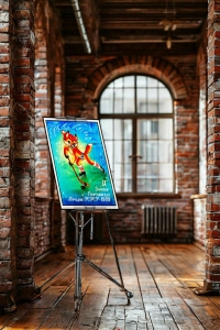 Оригинальный советский плакат СССР зимняя спартакиада