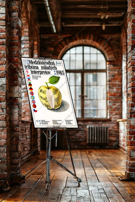 Оригинальный плакат Международная трибуна молодых исполнителе Братислава Словакия 1985 композитор музыка музыкальный совет ЮНЕСКО искусство