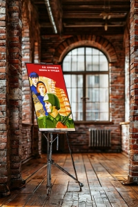 Оригинальный советский плакат на страже мира и труда