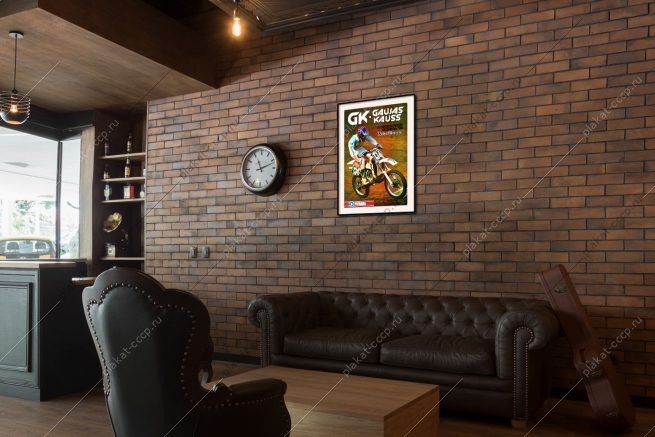 Оригинальный плакат СССР мотоциклетный спорт