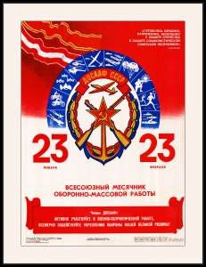 Оригинальный советский плакат СССР всесоюзный месячник ДОСААФ