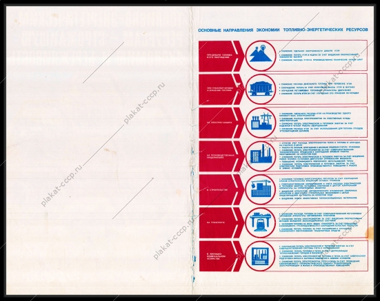 Оригинальный советский плакат СССР направления экономии