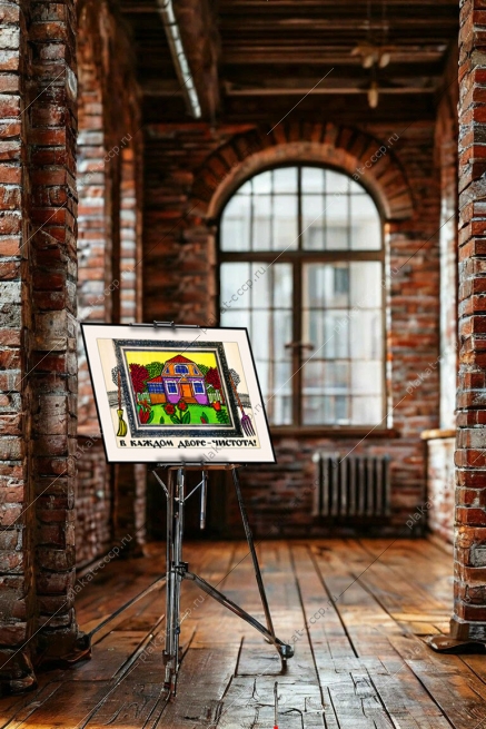 Оригинальный плакат СССР озеленение уборка двора ЖКХ