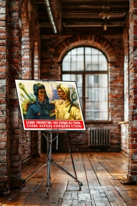 Оригинальный советский плакат слава танкистам чье сердце из стали слава народу кующему сталь