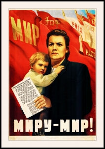 Оригинальный советский плакат Миру Мир политика дипломатия