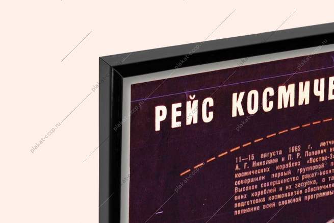 Оригинальный плакат СССР рейс космических братьев Андриян Николаев Павел Попович